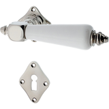 Zimmertürbeschlag Jugendstil vernickelt, hochglanz poliert schlichtes Design in silber