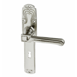 Messing Türbeschlag vernickelt, matt gebürstet elegantes Design silber matt