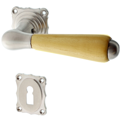 Messing Zimmertürbeschlag vernickelt, matt gebürstet in silber
