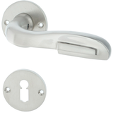 Zimmertürbeschlag aus Messing - schlichtes Design - silber