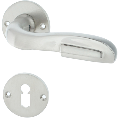 Zimmertürbeschlag aus Messing - schlichtes Design - silber