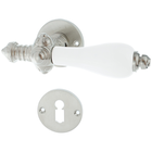 Bauhaus Stil Zimmertürbeschlag aus Messing runde Form silber matt