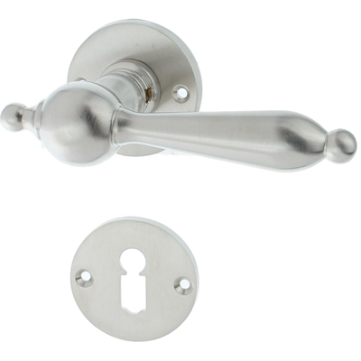 Türbeschlag Bauhaus Stil aus Messing typische Form silber matt