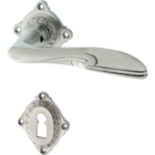 Zimmertürbeschlag aus Messing - Jugendstil - typische Form | silber