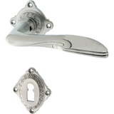 Zimmertürbeschlag aus Messing - Jugendstil - typische Form | silber