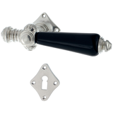 Türbeschlag Jugendstil aus Messing rustikale Form silber matt