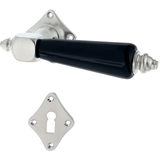 Türbeschlag silber matt aus Messing vernickelt, matt gebürstet schlichtes Design