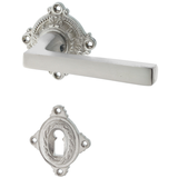 Zimmertürbeschlag aus Messing - schlichtes Design - silber
