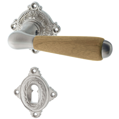 Gründerzeit Zimmertürbeschlag aus Messing - zeitloses Design - silber