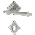 Zimmertürbeschlag aus Messing - Jugendstil - klassische Form | silber