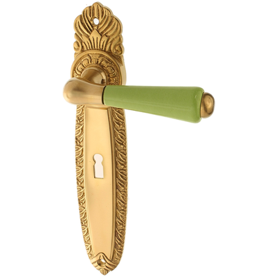 Zimmertürgarnitur Vanadis in Messing, patiniert