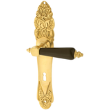 Zimmertürgarnitur Unteraar in Messing, patiniert