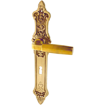 Zimmertürgarnitur Melchsee in Messing, patiniert