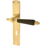 Zimmertürgarnitur Brand in Messing, patiniert