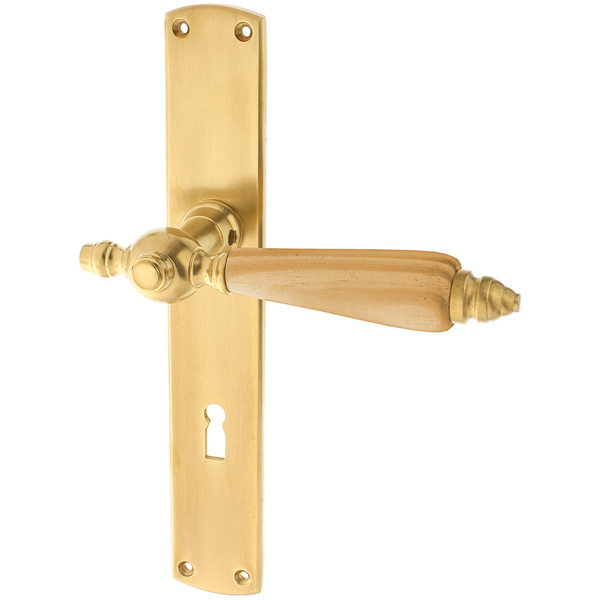 Zimmertürgarnitur Brand in Messing, patiniert