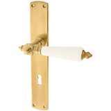 Zimmertürgarnitur Erat in Messing, patiniert