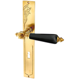 Zimmertürgarnitur Camenisch in Messing, patiniert