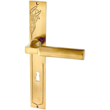 Zimmertürgarnitur Frienisberg Weiher in Messing, patiniert