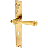 Zimmertürgarnitur Alzascahütte in Messing, patiniert