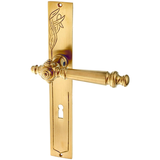 Zimmertürgarnitur Tassilo in Messing, patiniert