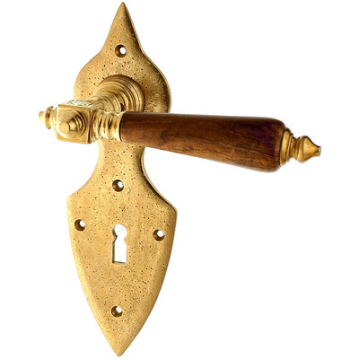 Zimmertürgarnitur Mattseeli in Messing, patiniert