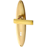 Zimmertürgarnitur Wolfhard in Messing, patiniert