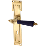 Zimmertürgarnitur Haslemer Weier in Messing, patiniert