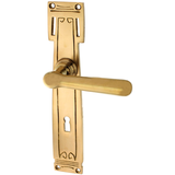 Zimmertürgarnitur Löwensteinweiher in Messing, patiniert