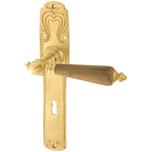 Zimmertürgarnitur Aal in Messing, patiniert