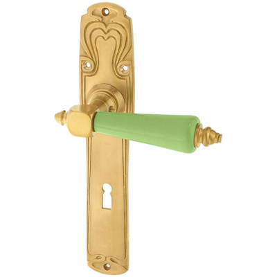 Zimmertürgarnitur Steinbach in Messing, patiniert