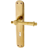 Zimmertürgarnitur Fischer in Messing, patiniert