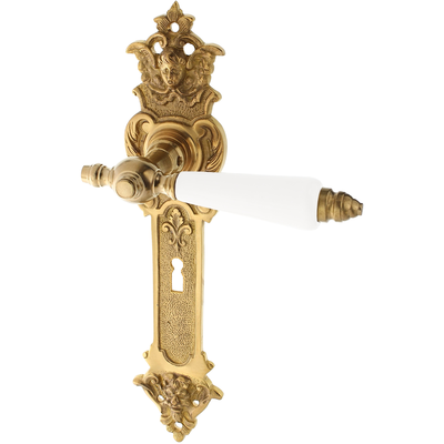 Zimmertürgarnitur Silberhornhütte in Messing, patiniert