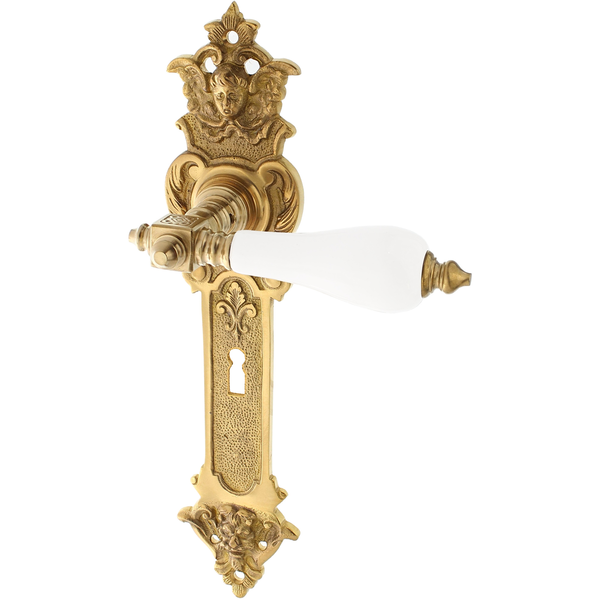 Zimmertürgarnitur Flüelen in Messing, patiniert