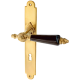 Zimmertürgarnitur Wilhelm in Messing, patiniert