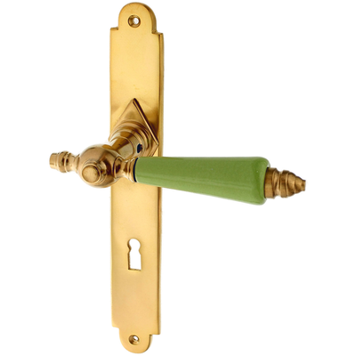 Zimmertürgarnitur Wilhelm in Messing, patiniert