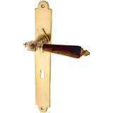 Zimmertürgarnitur Wolbert in Messing, patiniert