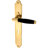 Zimmertürgarnitur Vallorbe in Messing, patiniert