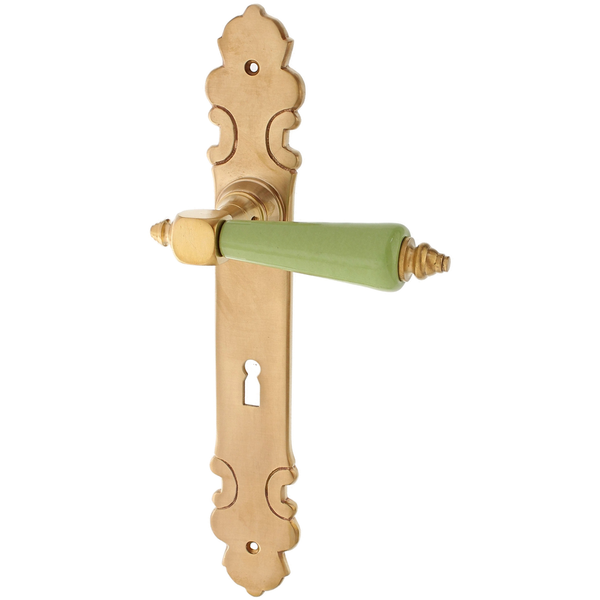 Zimmertürgarnitur Schoreweiher in Messing, patiniert