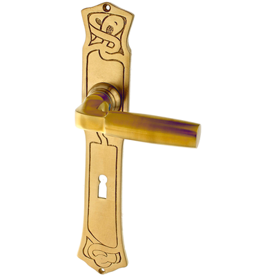 Zimmertürgarnitur Sven in Messing, patiniert