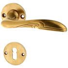 Zimmertürbeschlag aus Messing Bauhaus Stil klassische Form mittelgroß