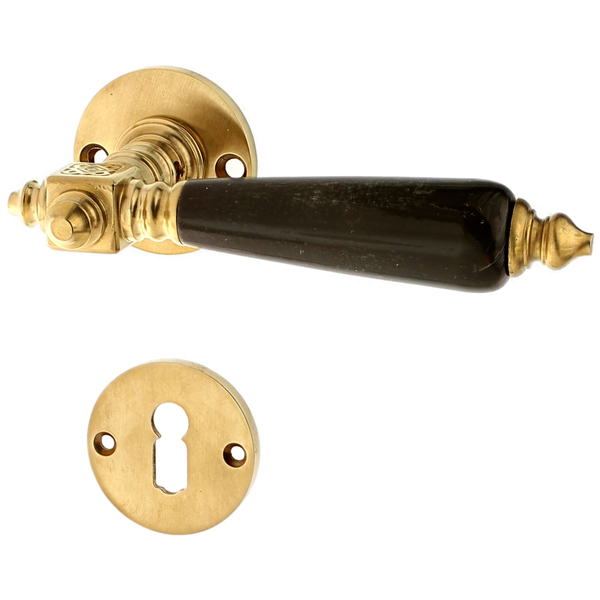 Zimmertürbeschlag aus Messing - Bauhaus Stil - klassische Form