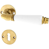 Zimmertürbeschlag aus Messing typische Form matt gold