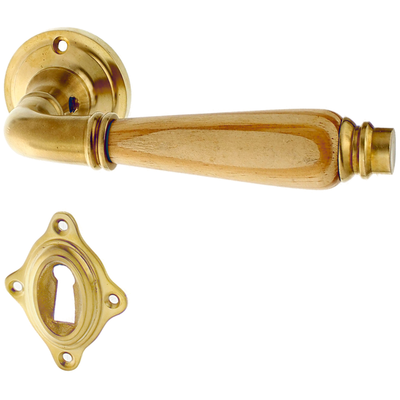 Zimmertürgarnitur Croix in Messing, patiniert
