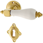 Türbeschlag aus Messing patiniert, matt gold, rautenförmiges Design