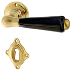 Gründerzeit Zimmertürbeschlag aus Messing klassische Form matt gold