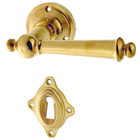 Zimmertürbeschlag aus Messing patiniert matt gold konische Form