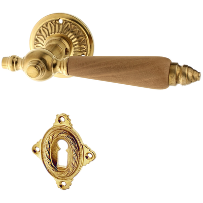 Türbeschlag aus Messing patiniert, matt gold, klassische Form