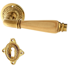 Türbeschlag aus Messing patiniert, matt gold, ergonomische Form