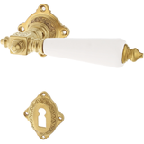 Gründerzeit Zimmertürbeschlag aus Messing - rautenförmiges Design
