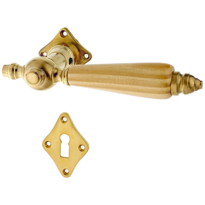Zimmertürbeschlag aus Messing - Jugendstil - klassische Form | matt gold